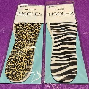 New Animal Print - Zebra & Leopard Set of Two Pair YEBEI Health Insoles Fashion